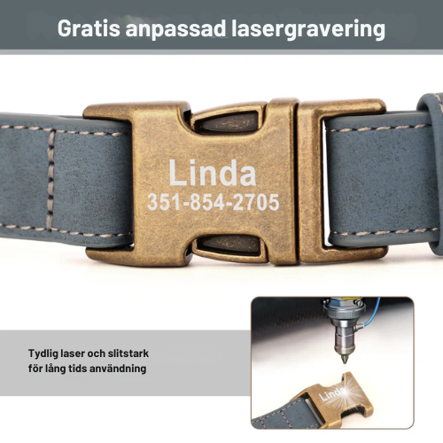 Anpassningsbart Hundhalsband med ID-Bricka