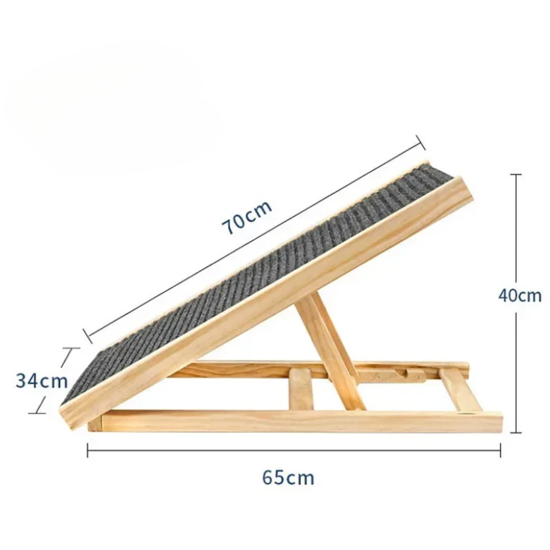 M Sizes™ | Justerbar Trappa för Hundar i Trä – Hopfällbar och Bärbar Inomhus Hundstege